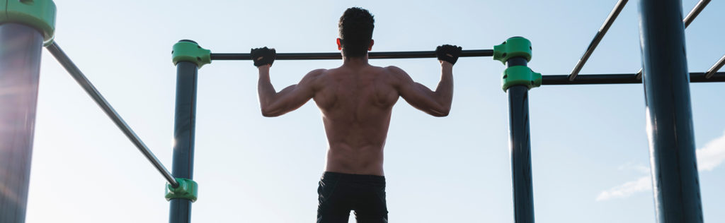 Man working out outdoors