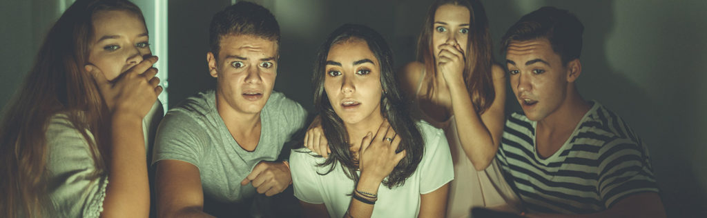 Students looking horrified at screen